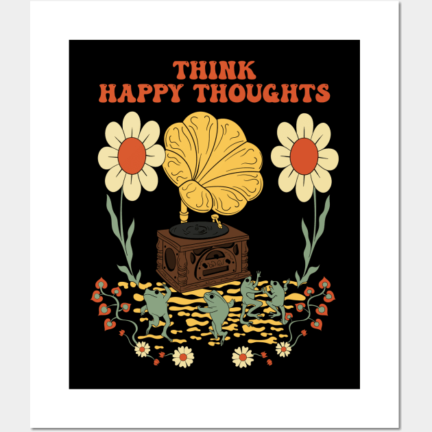 Think Happy Thoughts Wall Art by Oiyo